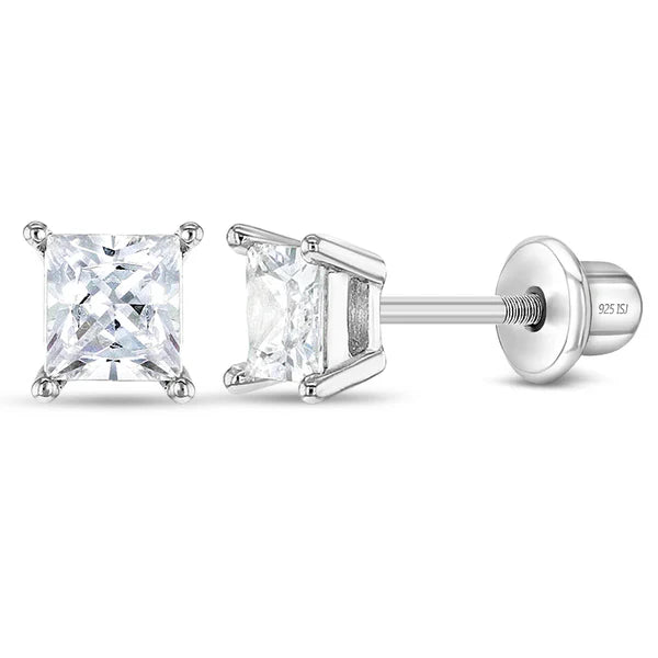 My First Princess Solitaire Baby Earrings