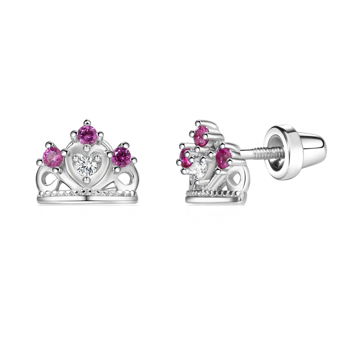Royal Elegance Crown Stud Earrings