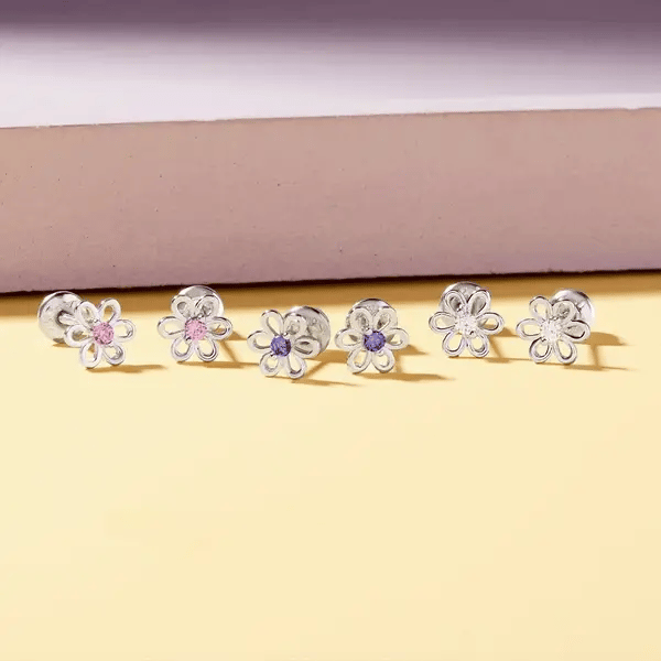 Spring Cubic Zirconia Flower Child Earrings