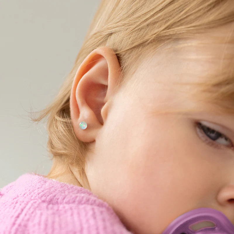 Opal Button Children's Earrings