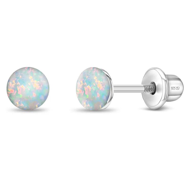 Opal Button Children's Earrings