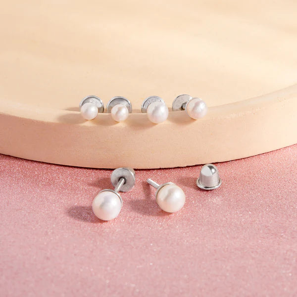 Classic Freshwater Cultured Pearl Kids Earrings