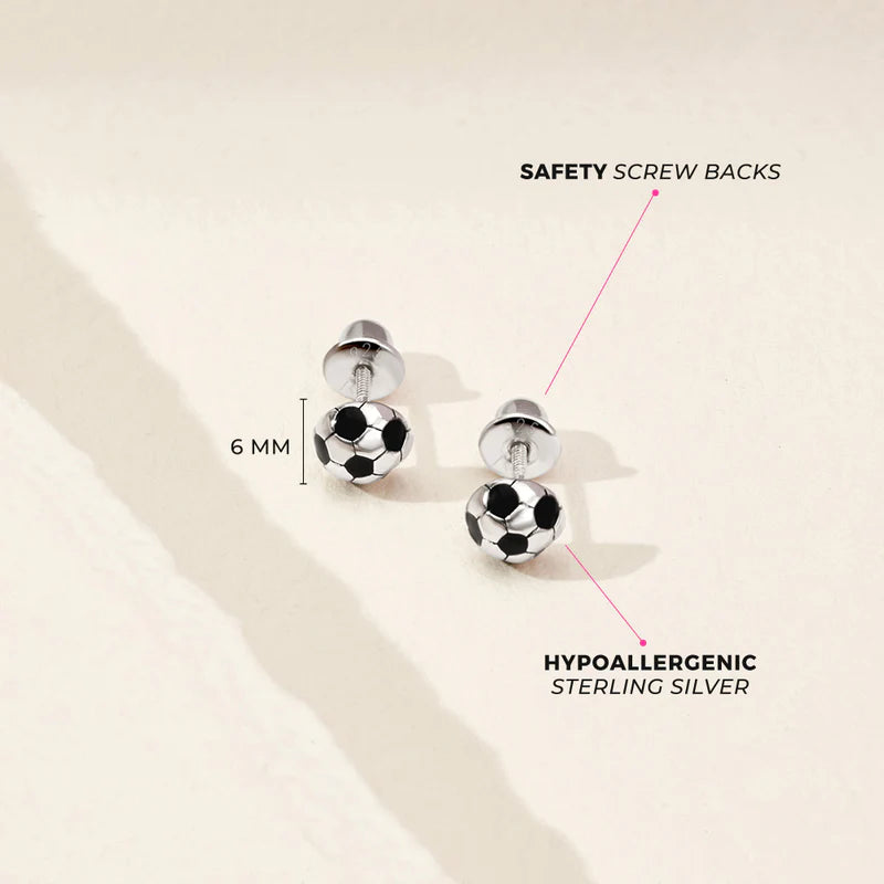 Enamel Soccer Ball Girl Earrings