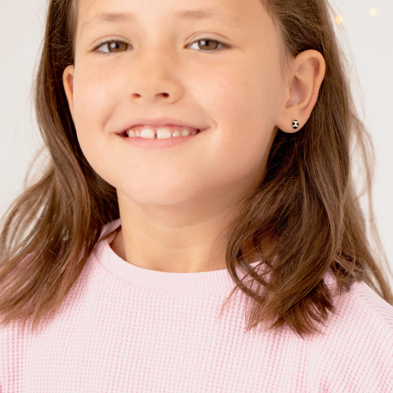 Enamel Soccer Ball Girl Earrings