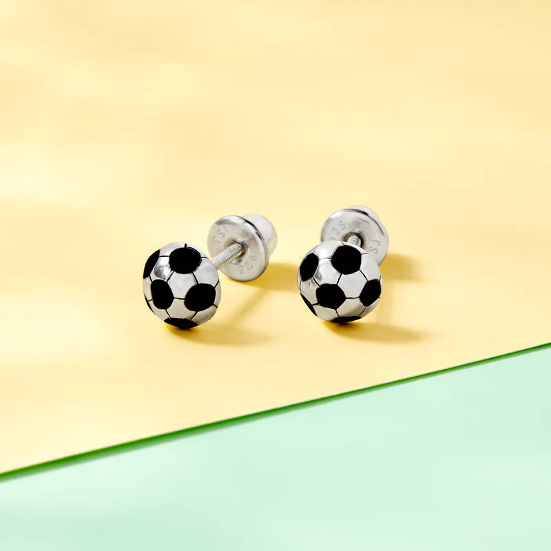 Enamel Soccer Ball Girl Earrings