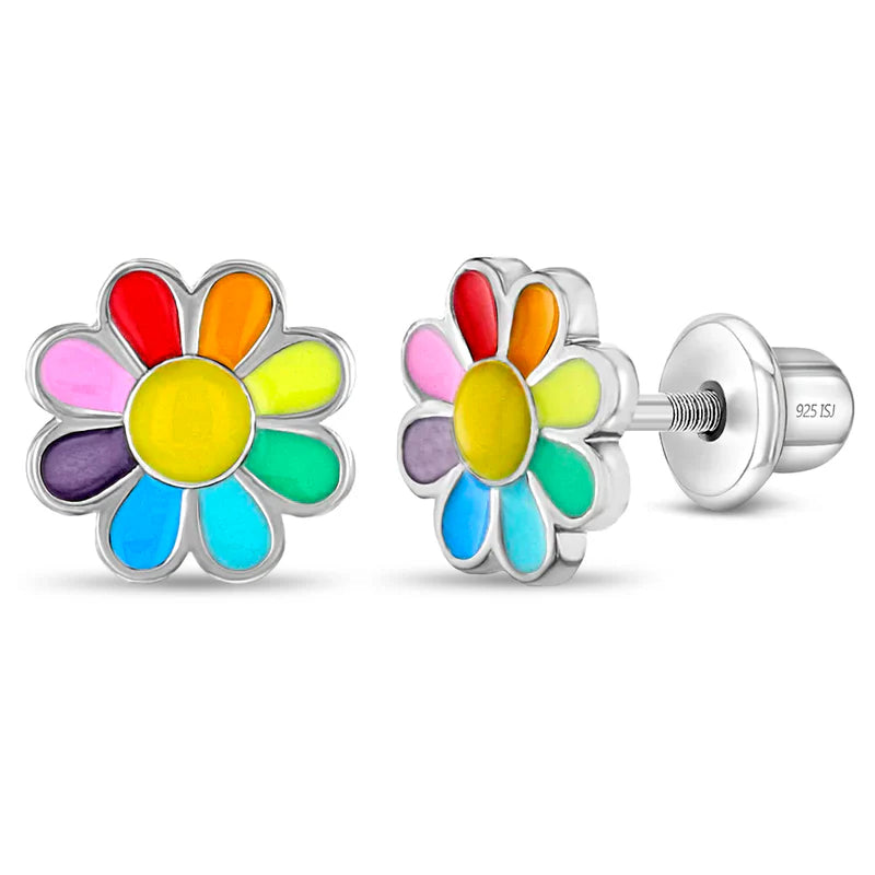 Rainbow Daisy Children's Earrings